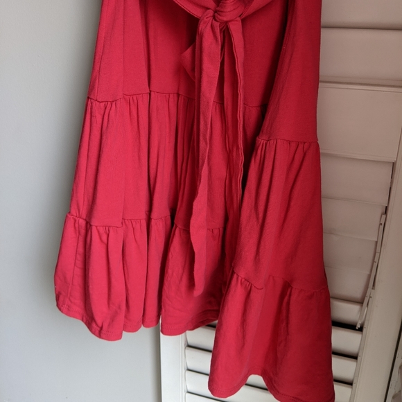 Bobeau Drop Waist Ruffle Cotton Dress - Picture 7 of 10